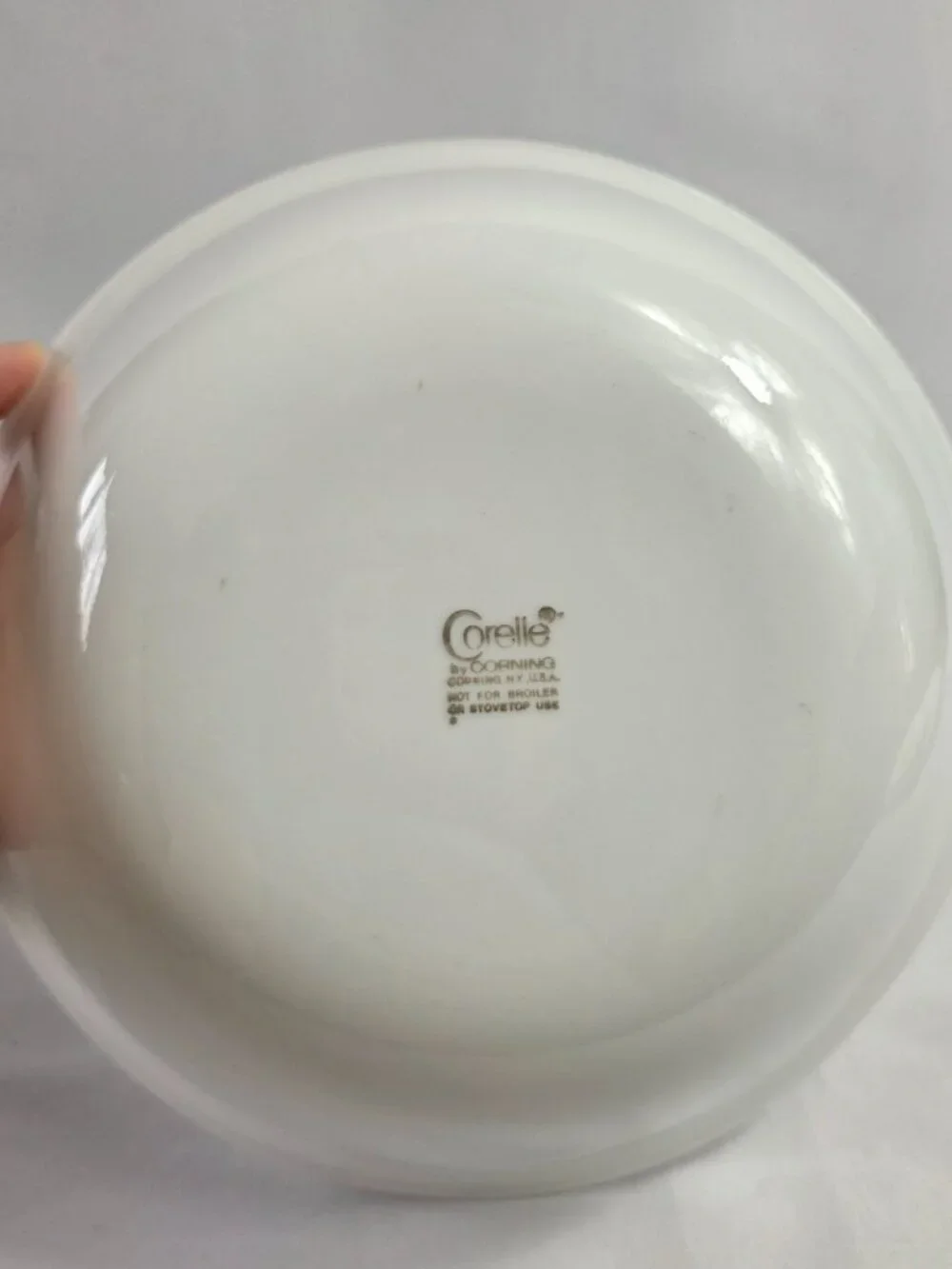 Corning Corelle Indian Summer 10 Inch Round Serving Bowl White Single Brown Ring